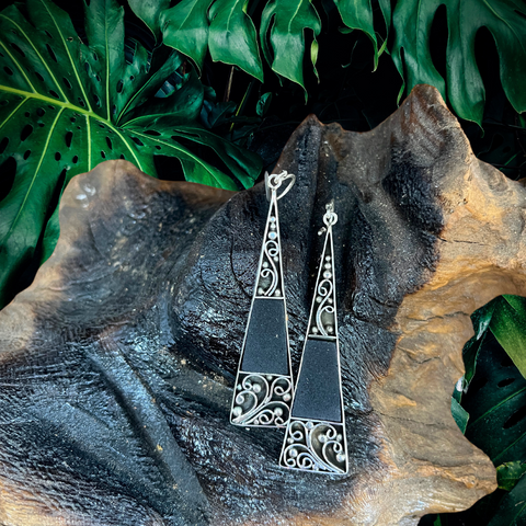 API SILVER + LAVA EARRINGS