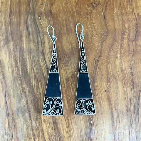 API SILVER + LAVA EARRINGS